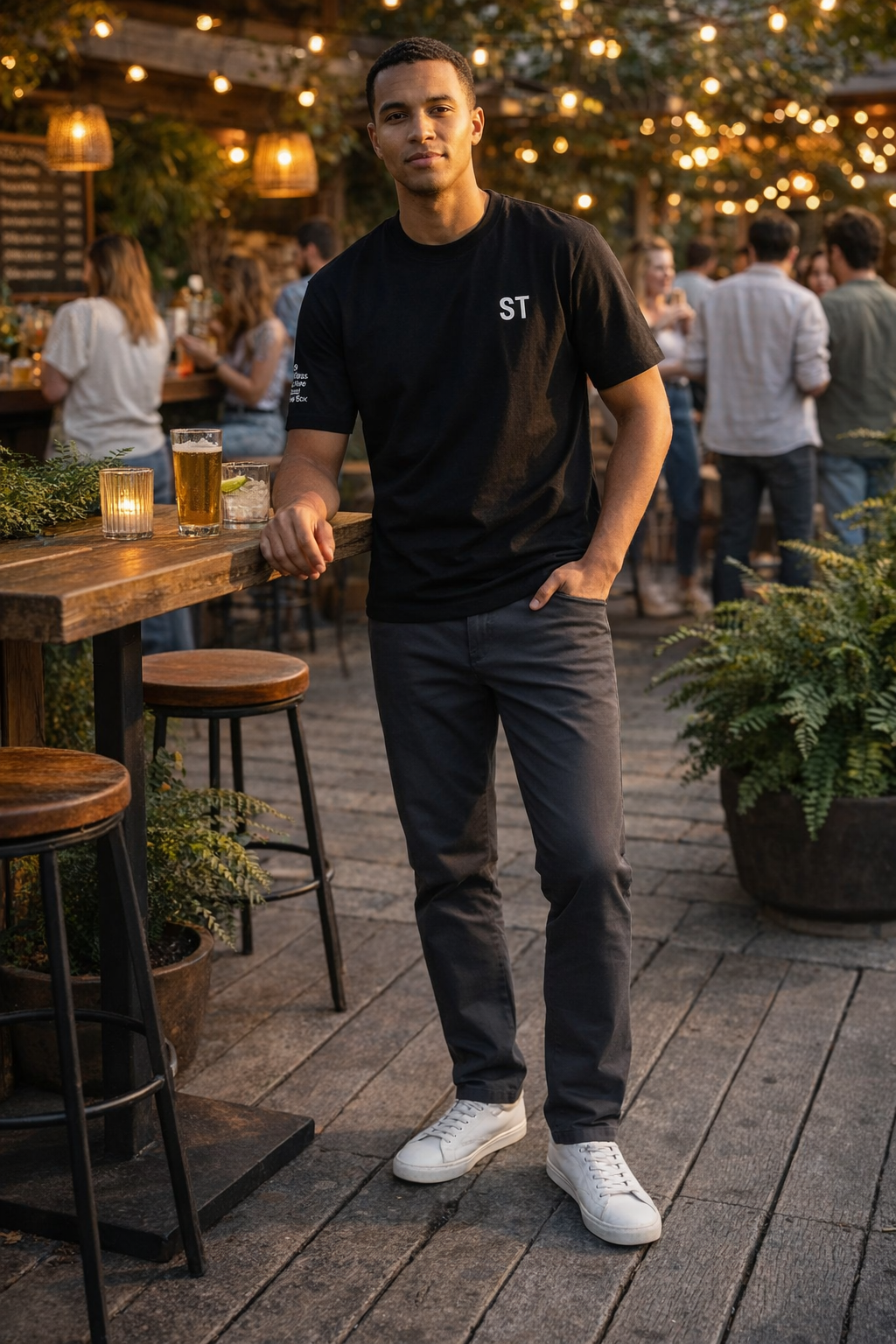 Starting XI Soccer Lifestyle Shirt Striker Black Patio Bar