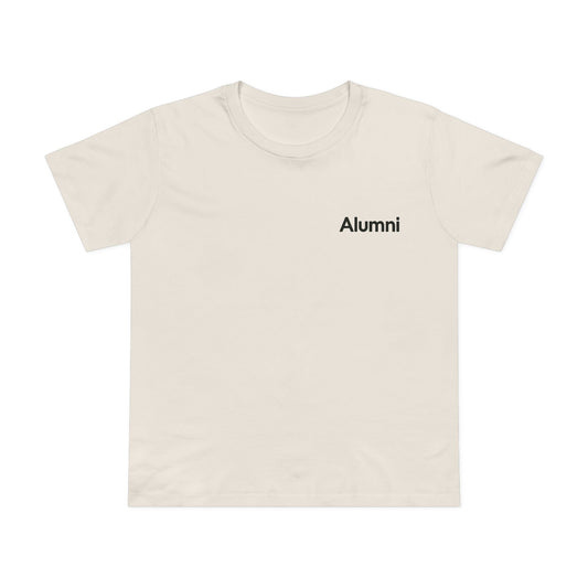 Alumni Supporters Club wordmark tee, women's, in Premium White, front