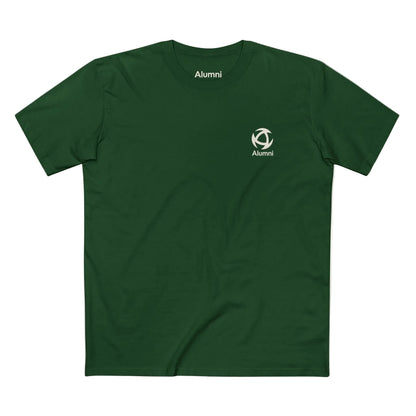 Alumni Supporters Club logo tee in forest green, front