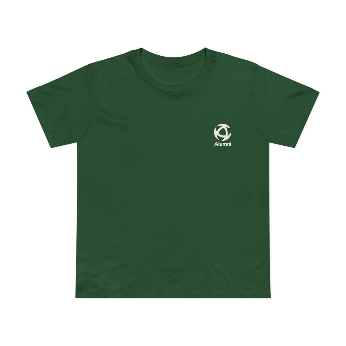 Alumni Supporters Club logo tee, women's, in forest green, front