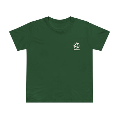 Alumni Supporters Club logo tee, women's, in forest green, front