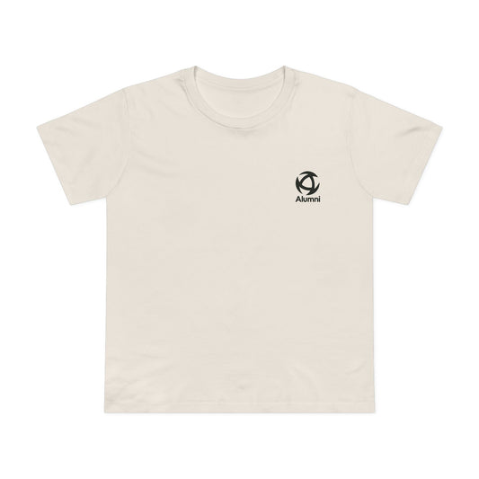 Alumni Supporters Club logo tee, women's, in Premium White, front