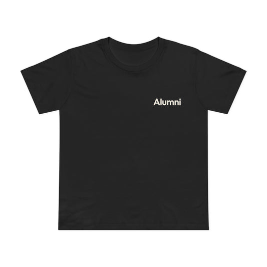 Alumni Supporters Club wordmark tee, women's, in black, front