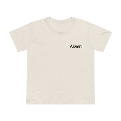 Alumni Supporters Club wordmark tee, women's, in Premium White, front